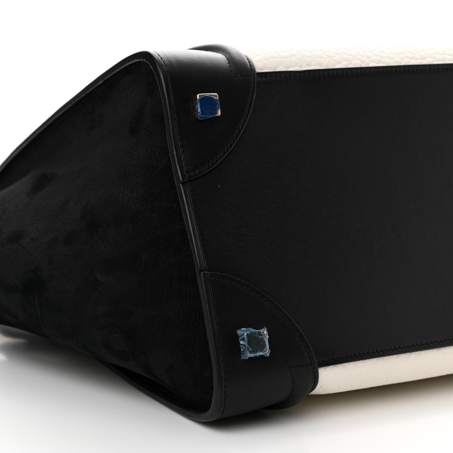 Bullhide Calfskin Nubuck Mini Bi-Color Luggage Black White