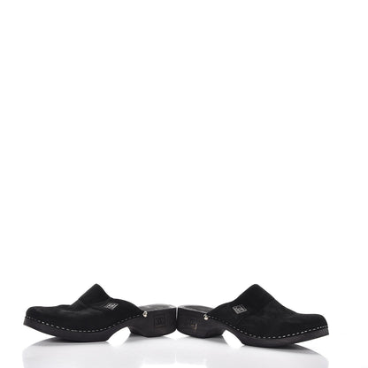 Chanel Suede CC Clogs 38 Black 6 of 10