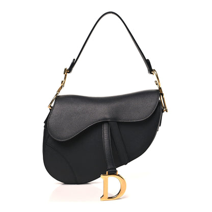 Christian Dior Grained Calfskin Saddle Bag Black 1 of 11