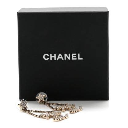 Chanel Crystal Star Drop CC Earrings Gold 5 of 5