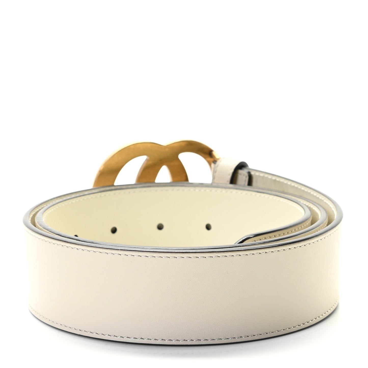 Calfskin Double G 40mm Belt 85 34 Mystic White