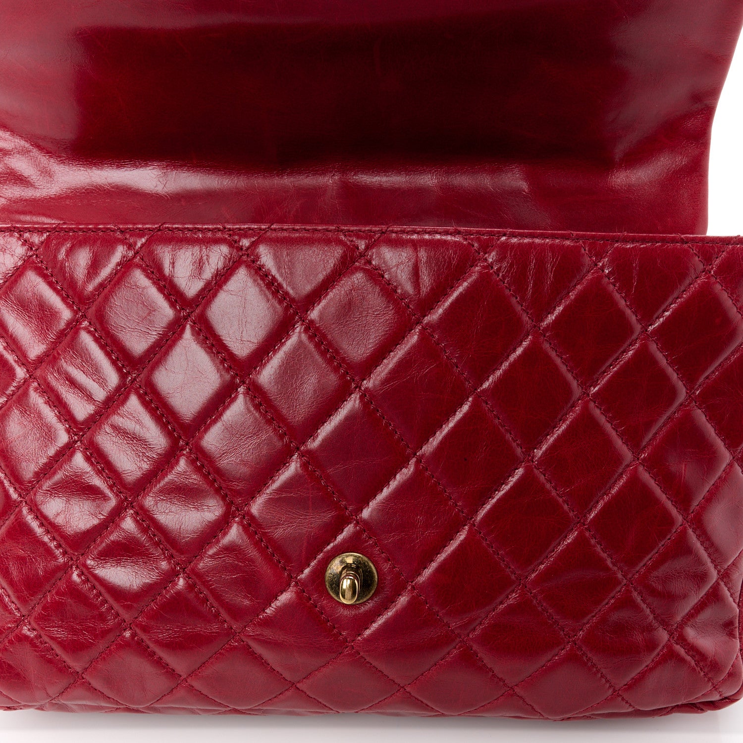 Chanel Glazed Calfskin Castle Rock Medium Flap Red 13 of 14