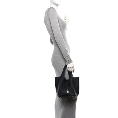Hermes Taurillon Clemence Picotin Lock 22 MM Black 2 of 10