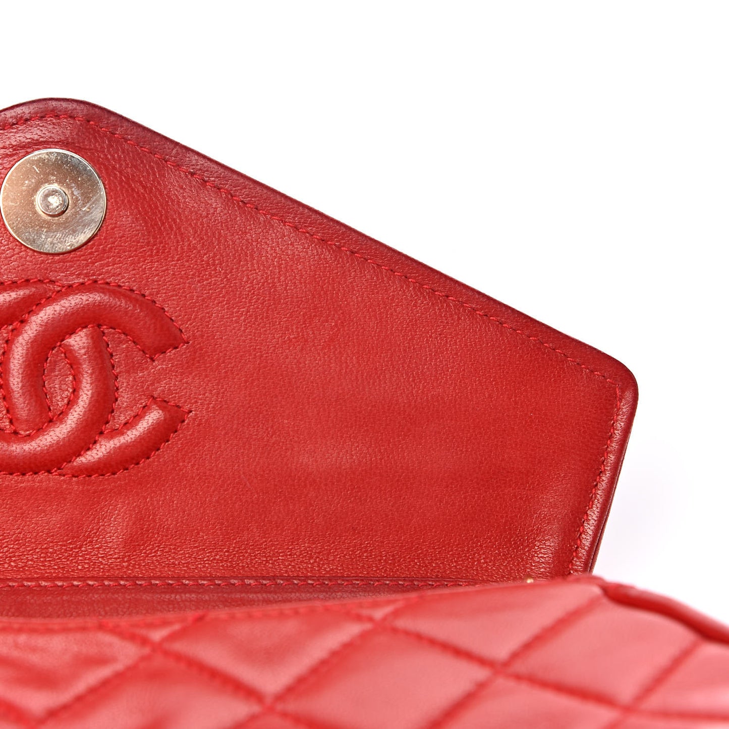 Lambskin Quilted CC Tassel Flap Red