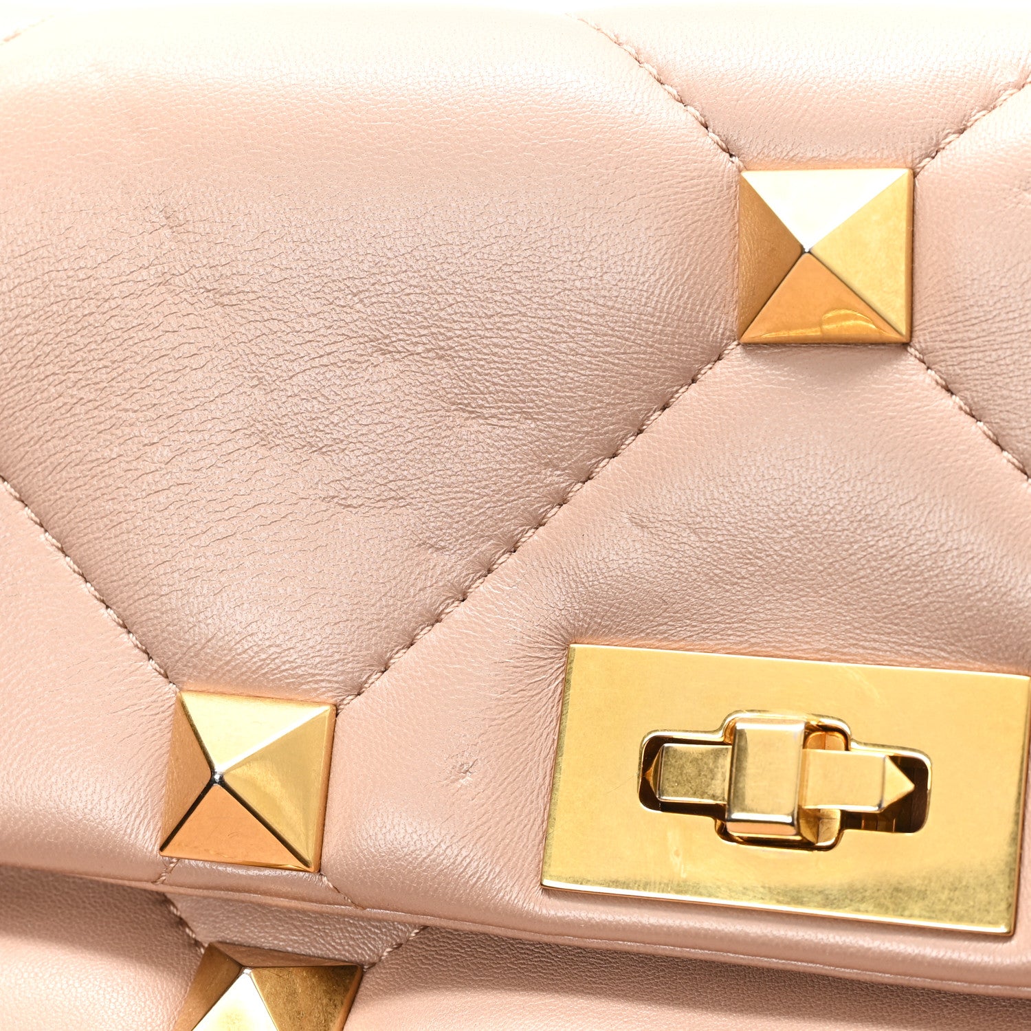 Valentino Garavani Nappa Large Roman Stud Shoulder Bag Rose Cannelle 10 of 11