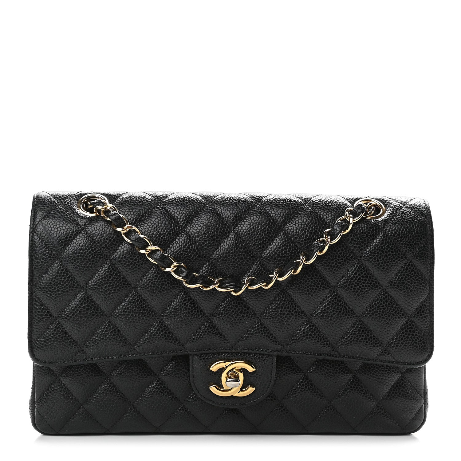 Chanel Caviar Quilted Medium Double Flap Black 1 of 12