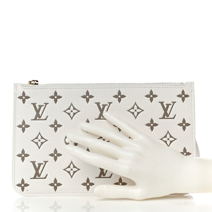 Louis Vuitton Empreinte Monogram Spring In The City Neverfull Pochette MM Kaki Beige Cream 2 of 10
