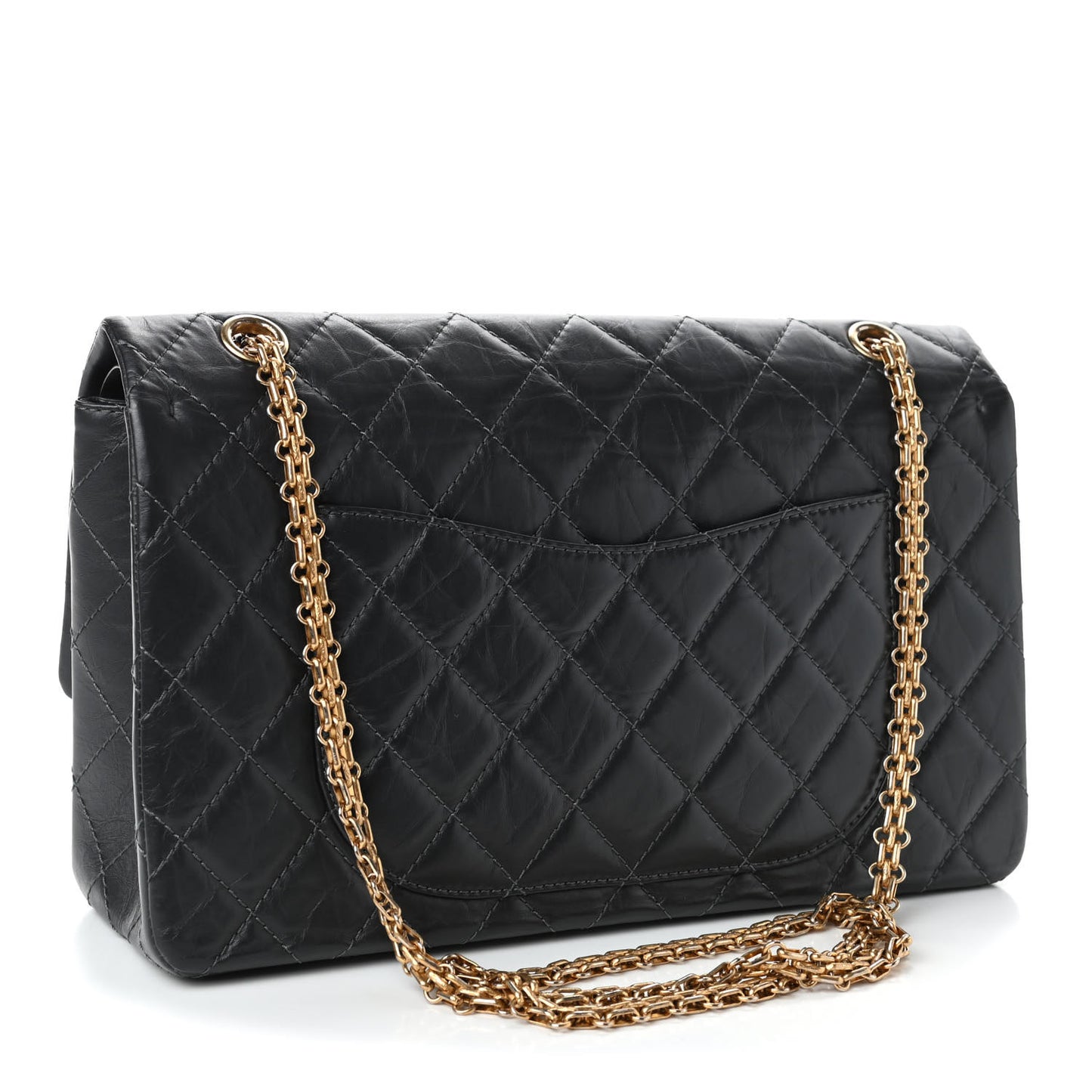 Aged Calfskin Quilted 2.55 Reissue 227 Flap Dark Grey