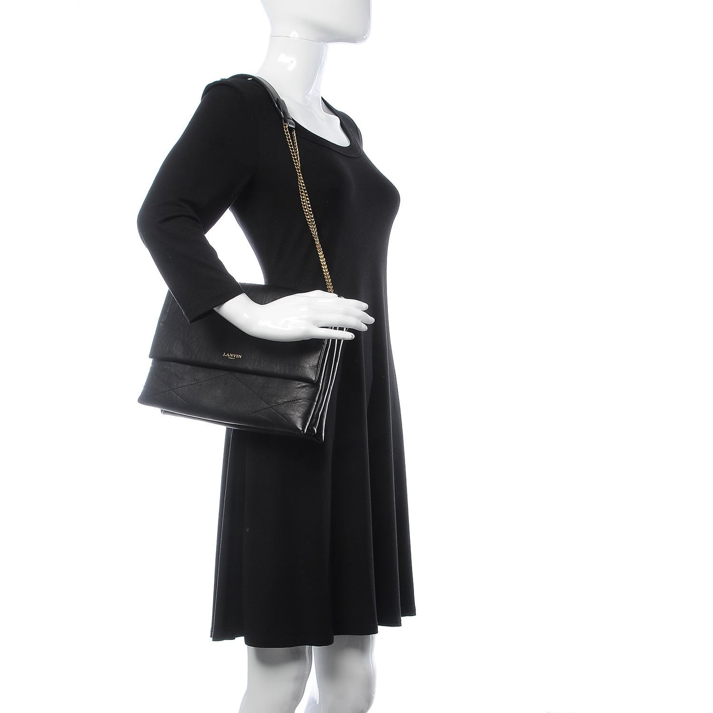 Lambskin Quilted Medium Sugar Flap Shoulder Bag Black