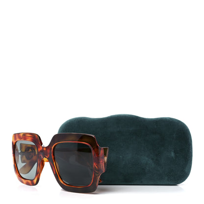 Gucci Acetate Square Frame Sunglasses GG 0053S Havana 9 of 9
