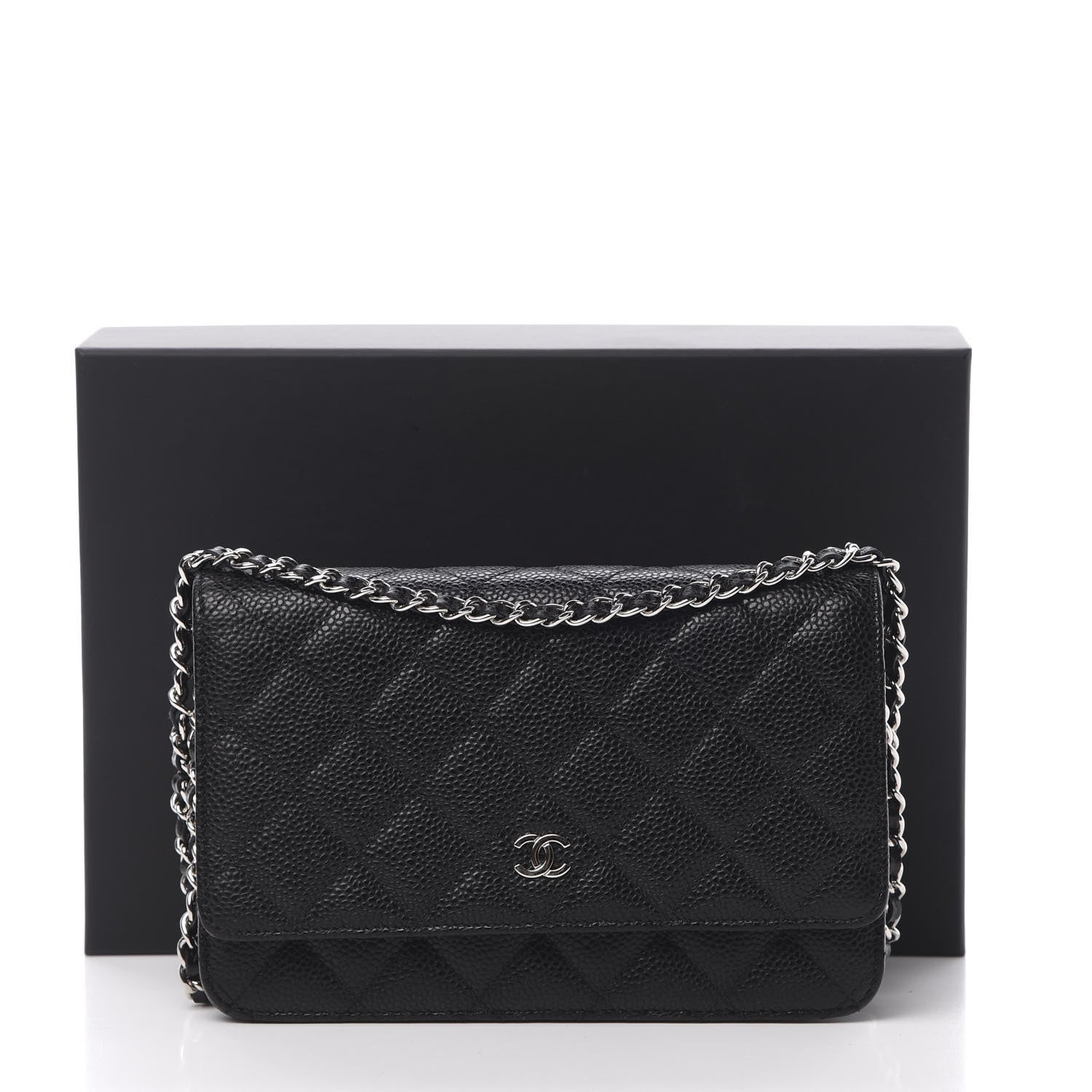 Chanel Caviar Quilted Wallet On Chain WOC Black 12 of 13