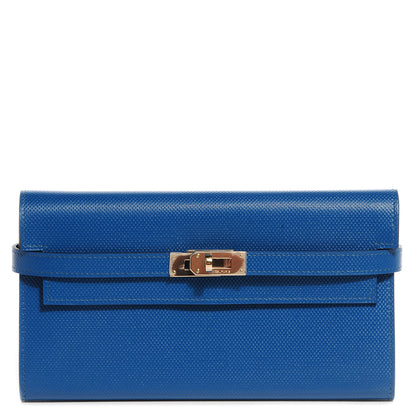 Hermes Grain d'H Kelly Longue Wallet Bleu De Galice 1 of 18