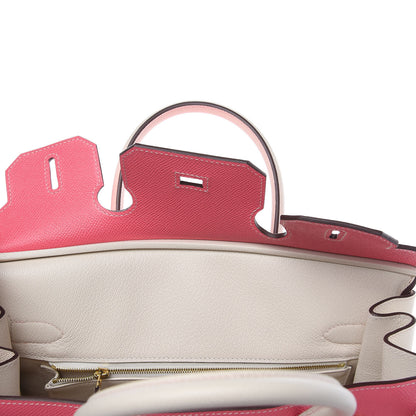 Hermes Epsom Horseshoe Birkin 30 Rose Azalee Craie 28 of 34