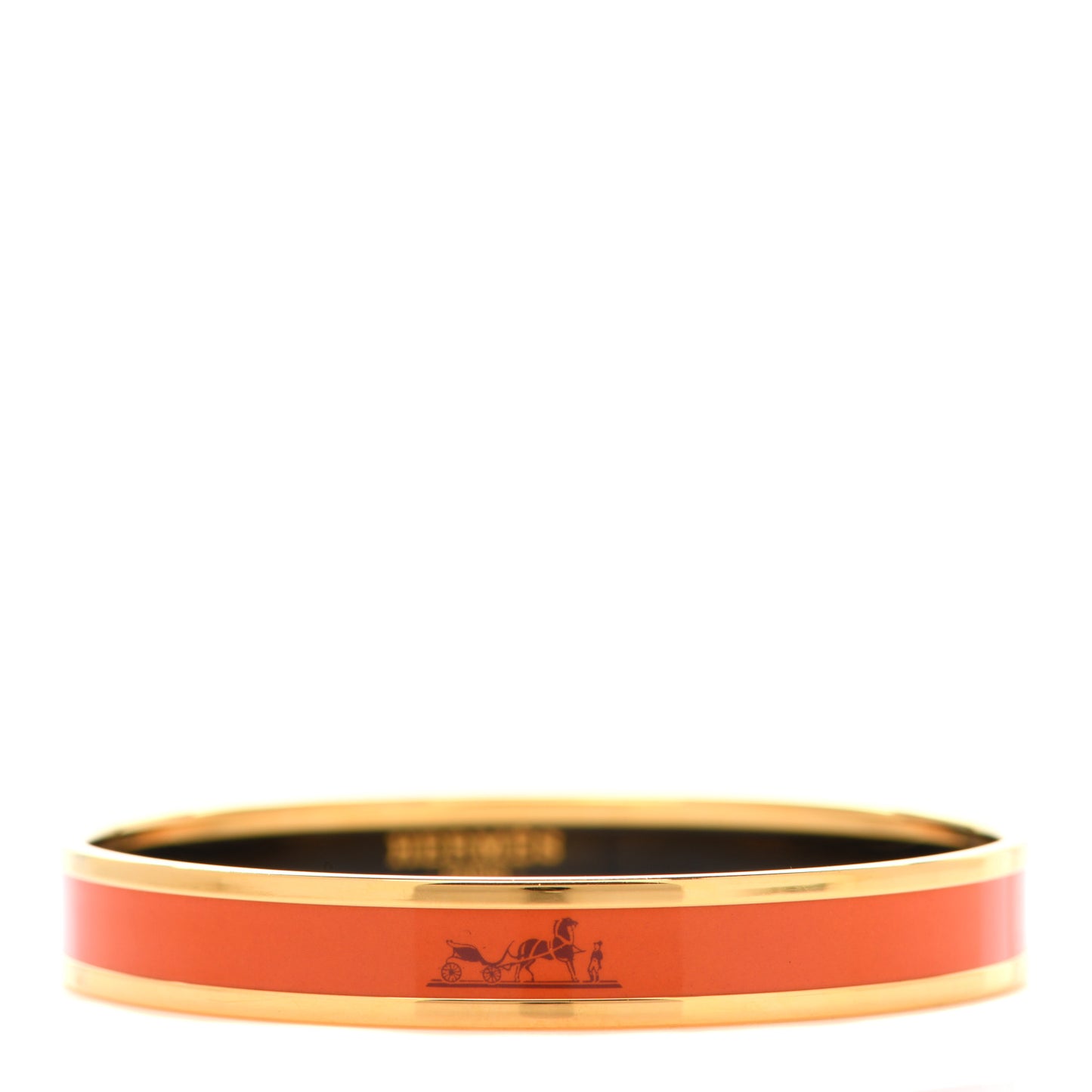 Enamel Printed Narrow Sellier Bracelet Orange