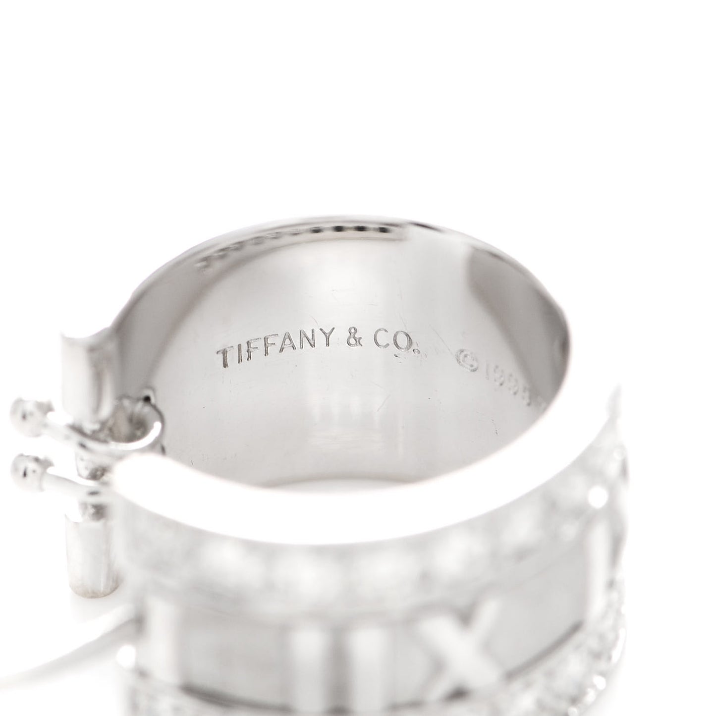18K White Gold Diamond Atlas Hoop Earrings