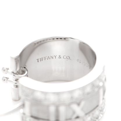 Tiffany 18K White Gold Diamond Atlas Hoop Earrings 4 of 5