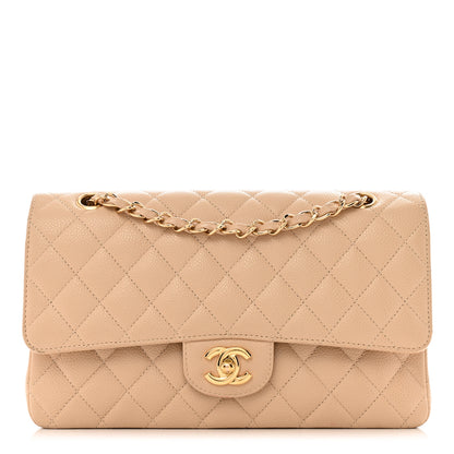 Chanel Caviar Quilted Medium Double Flap Beige 1 of 13