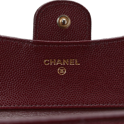 Chanel Caviar Quilted Compact Flap Wallet Burgundy 5 of 7