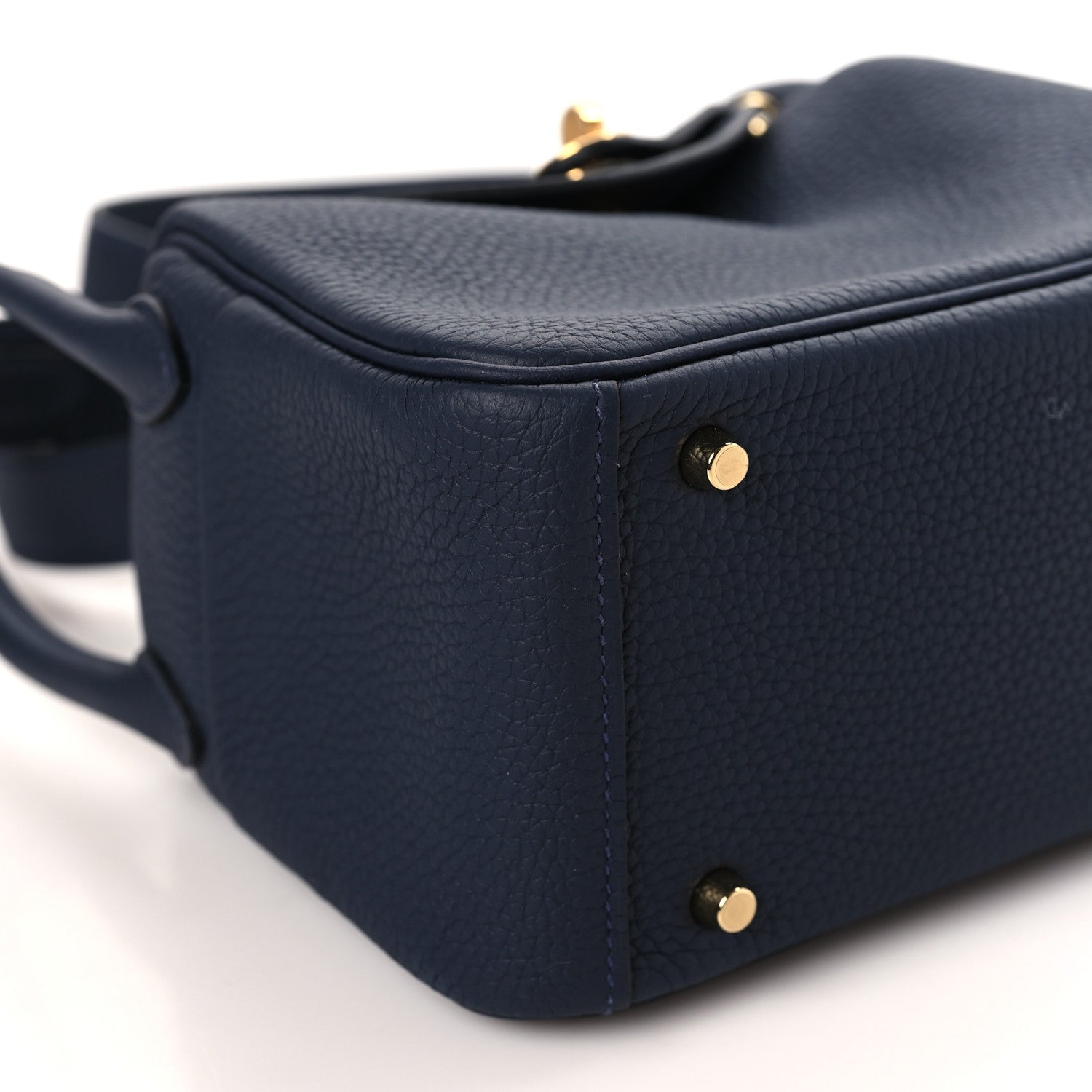Hermes Taurillon Clemence Mini Lindy 20 Bleu Nuit 7 of 9