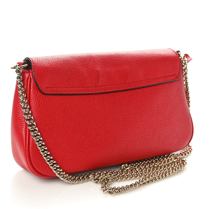 Gucci Pebbled Calfskin Medium Soho Flap Crossbody Vibrant Red 3 of 11
