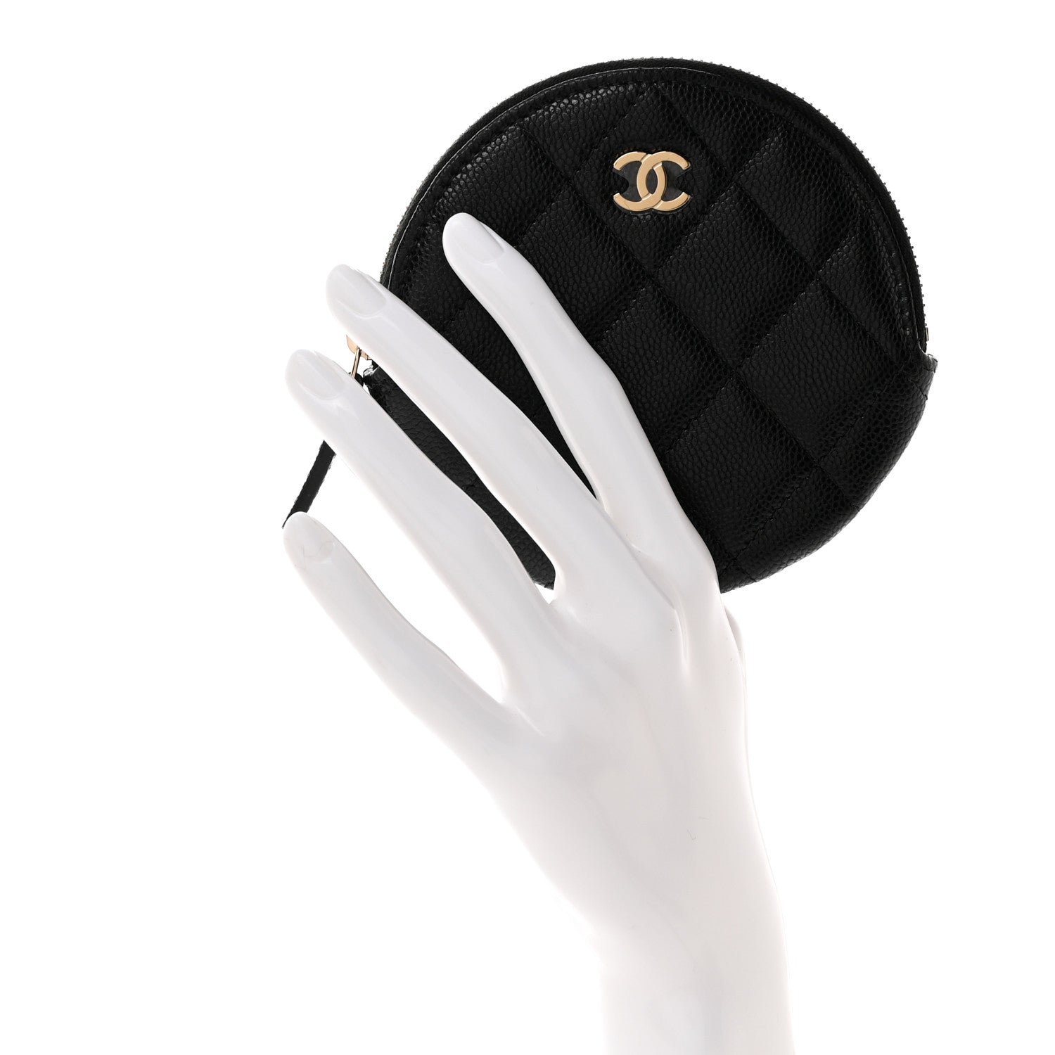 Chanel Caviar Quilted Zip Around Classic Coin Purse Black 2 of 8