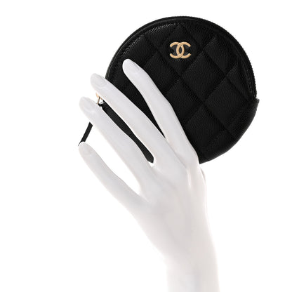 Chanel Caviar Quilted Zip Around Classic Coin Purse Black 2 of 8