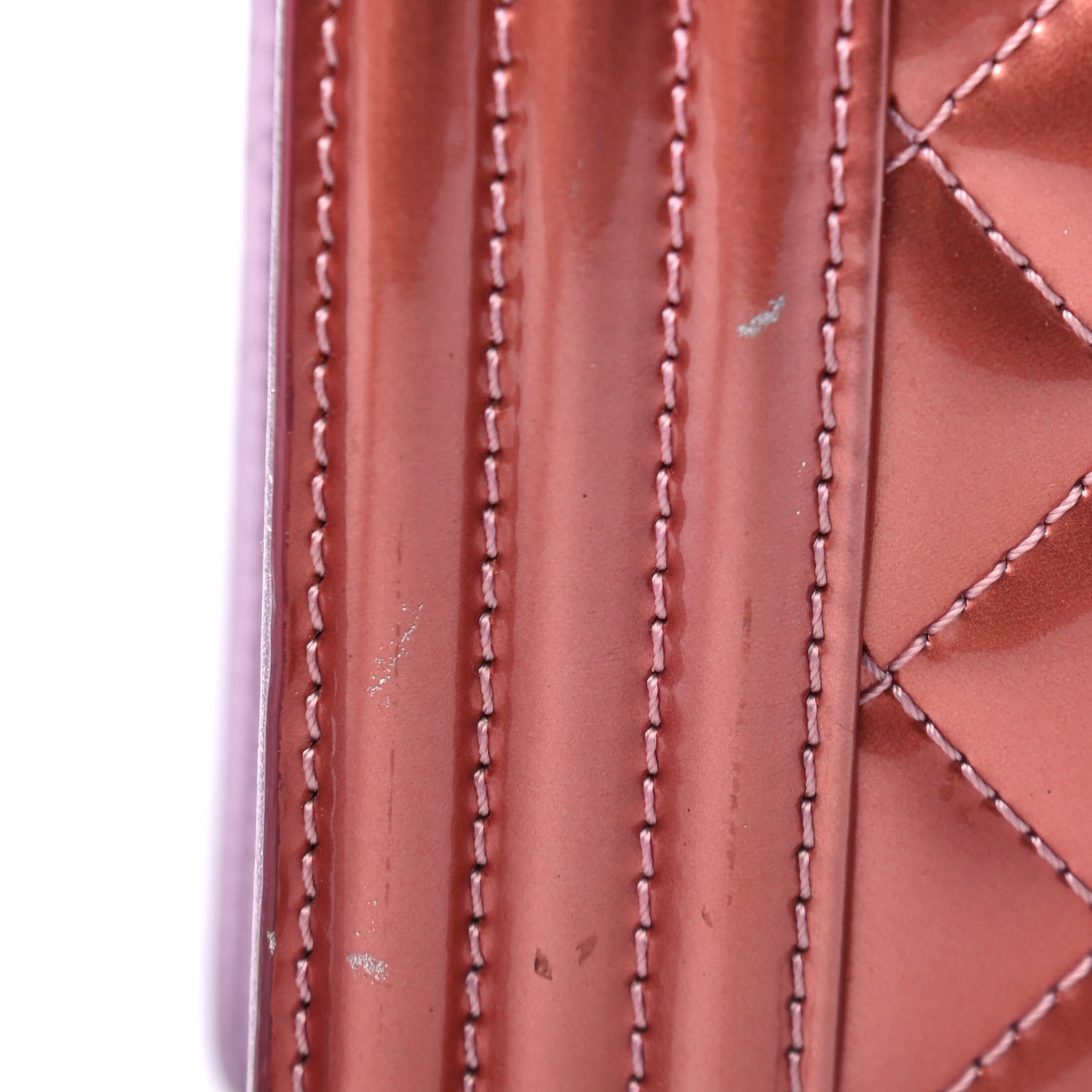 Chanel Metallic Patent Calfskin Quilted Medium Boy Flap Light Pink 7 of 7