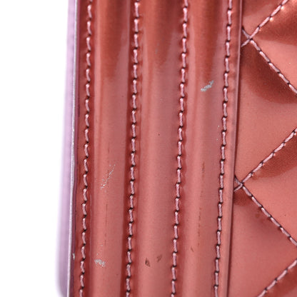 Chanel Metallic Patent Calfskin Quilted Medium Boy Flap Light Pink 7 of 7