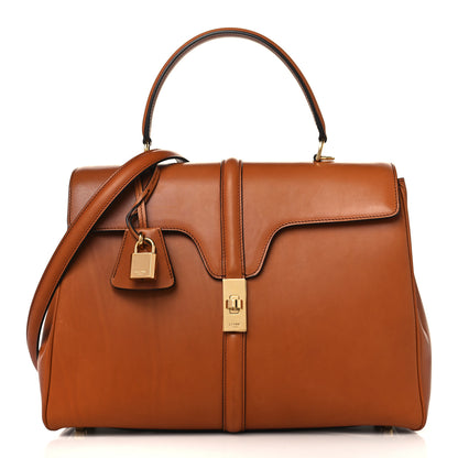 Celine Satinated Calfskin Medium 16 Top Handle Bag Tan 1 of 10