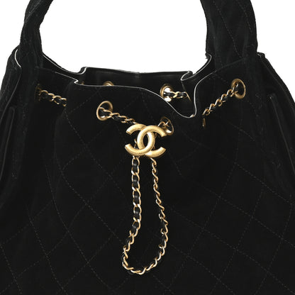 Chanel Suede Quilted Small Chanel 25 Handbag Black 8 of 11