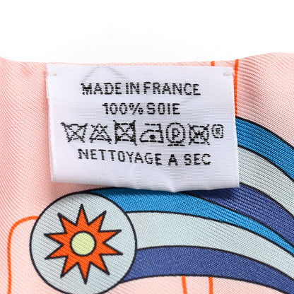 Hermes Silk Odyssey Twilly Rose Pale Bleu Jaune Soufre 3 of 4