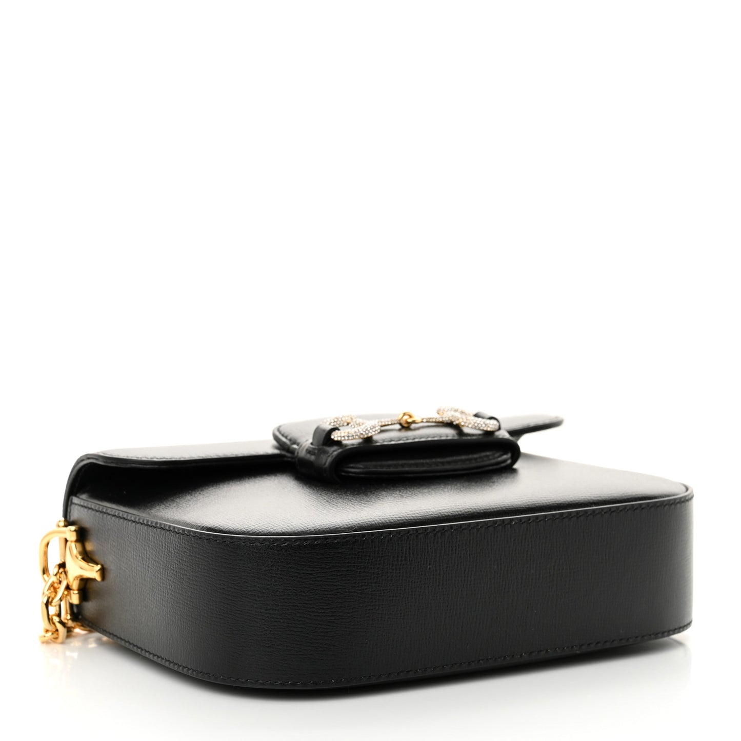 Azalea Calfskin Mini Crystal Horsebit 1955 Shoulder Bag Black