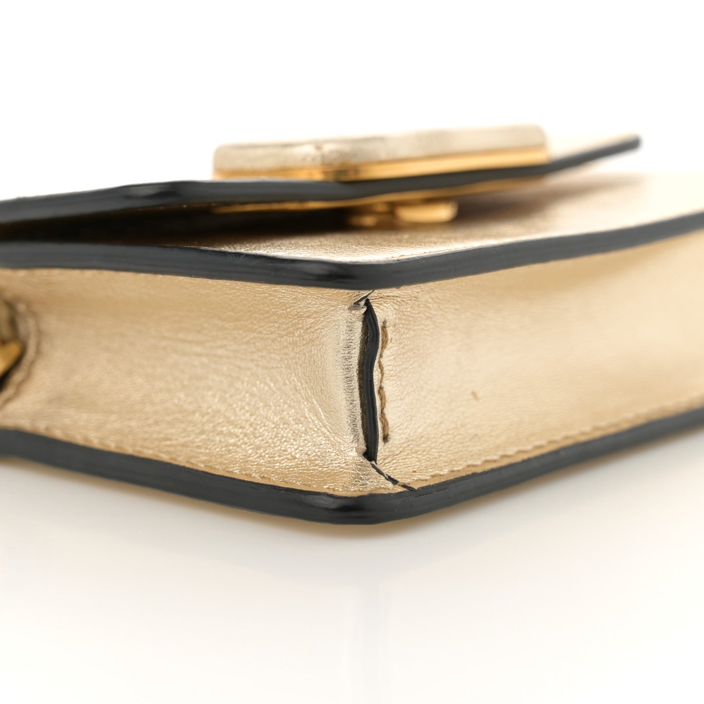 Metallic Calfskin Micro VSling Shoulder Bag Sahara