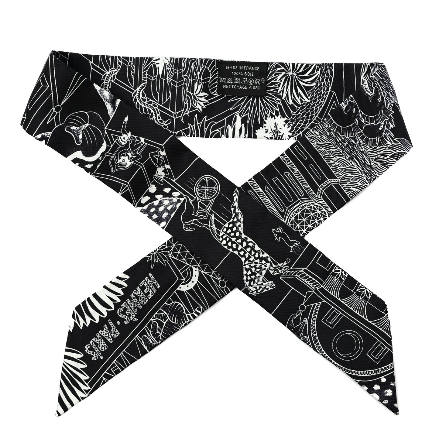 Silk Animapolis Twilly Black White