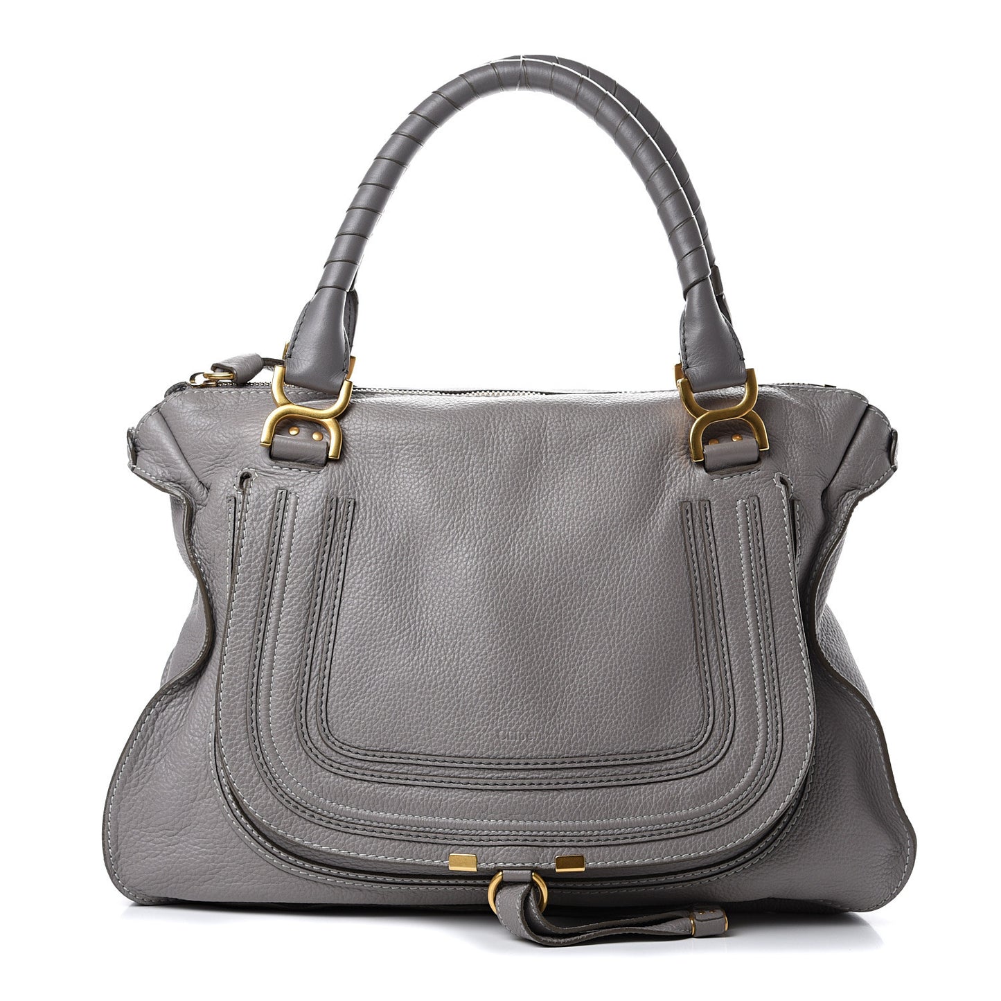 Calfskin Large Marcie Satchel Cashmere Grey