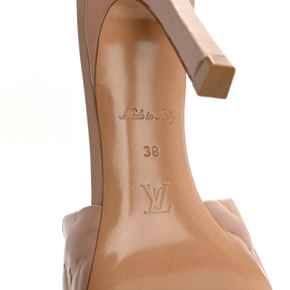 Louis Vuitton Lambskin Embossed Monogram Revival Mules 38 Beige 8 of 14