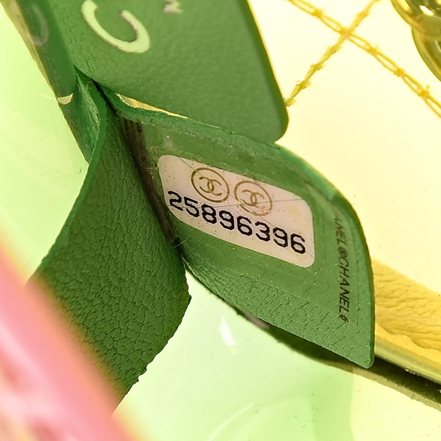 Lambskin PVC Quilted Mini Coco Splash Flap Yellow Green Pink