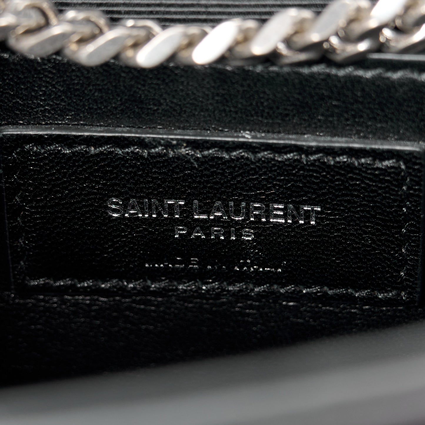 Calfskin Crocodile Embossed Medium Classic Monogram Kate Tassel Satchel Black