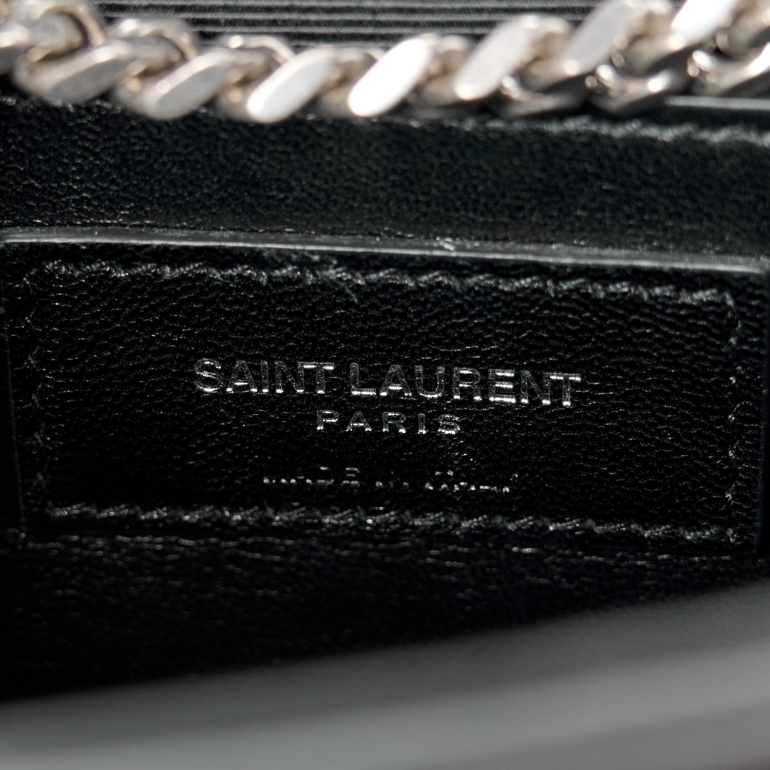 Saint Laurent Calfskin Crocodile Embossed Medium Classic Monogram Kate Tassel Satchel Black 6 of 11
