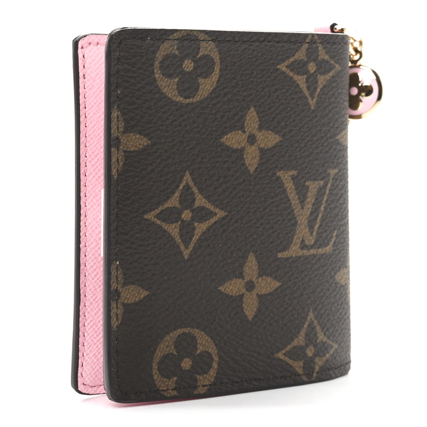 Monogram LV Charms Pocket Wallet Cotton Candy