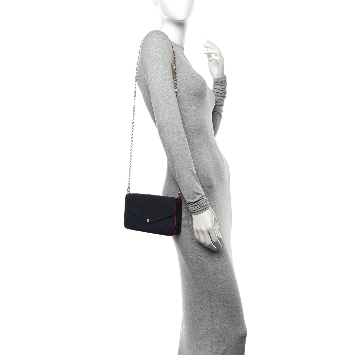 Empreinte Pochette Felicie Chain Wallet Marine Rouge