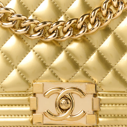 Chanel Metallic Patent Calfskin Quilted Medium Boy Flap Gold 8 of 10