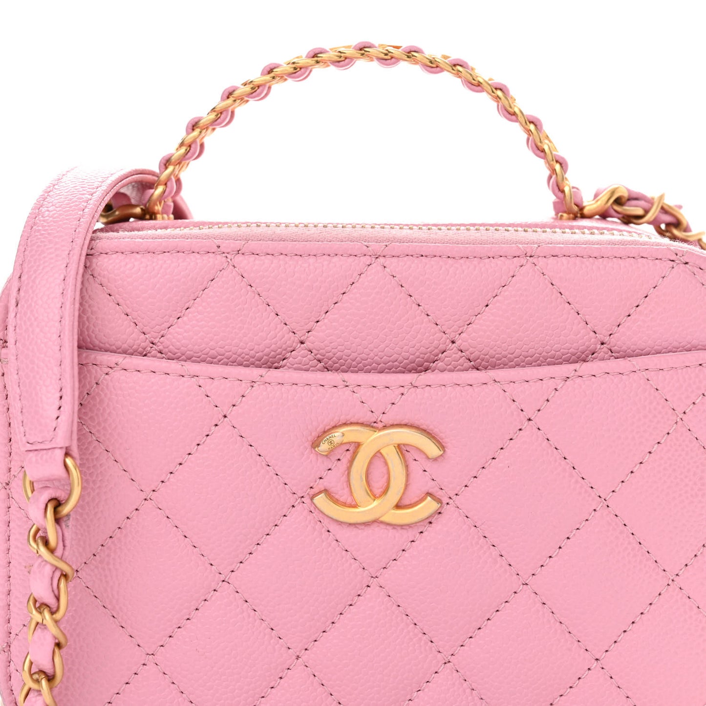 Caviar Quilted Pick Me Up Mini Vanity Case Pink
