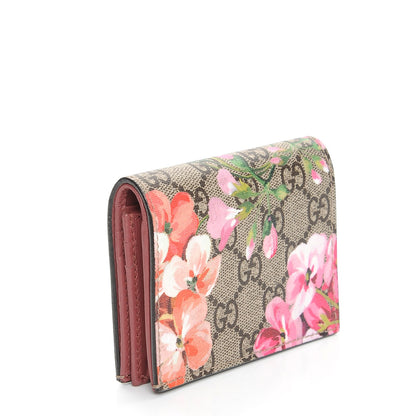 Gucci GG Supreme Monogram Blooms Card Case Beige Multicolor Dry Rose 3 of 8