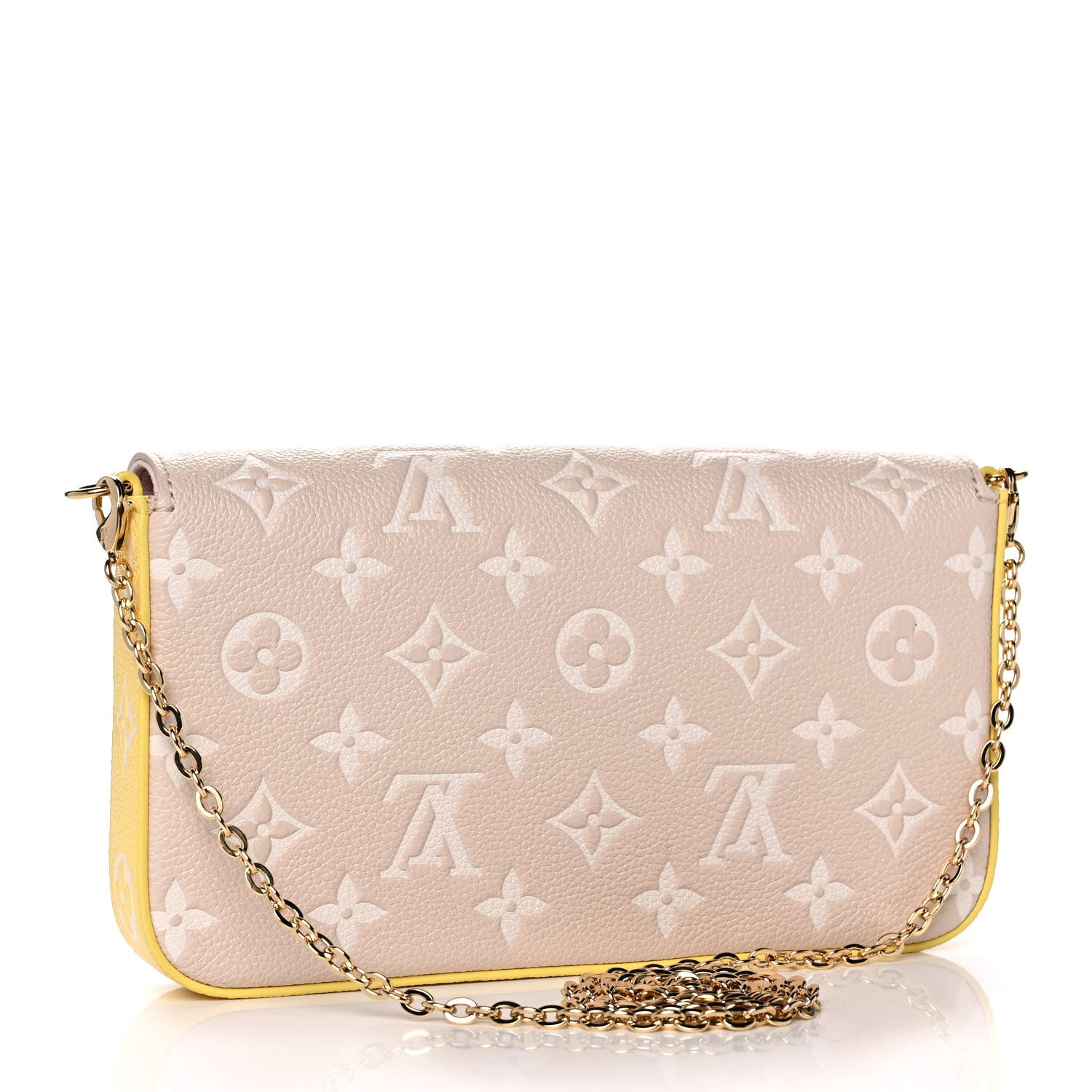 Louis Vuitton Empreinte Spring in the City Felicie Pochette Chain Wallet Pink Beige Yellow 3 of 10
