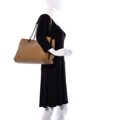 Bottega Veneta Nappa Intrecciato Large Classic Chain Strap Tote Almond 2 of 8