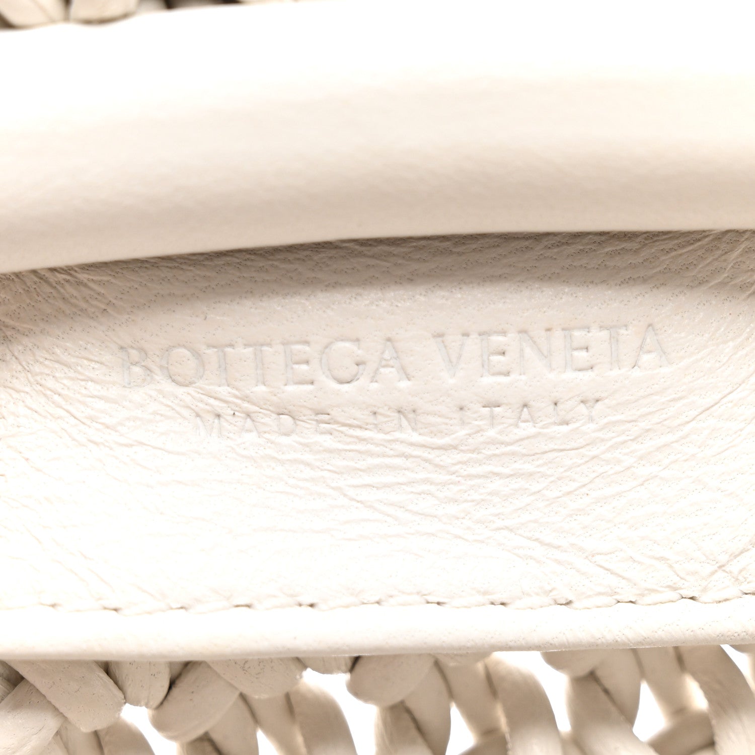 Bottega Veneta Calfskin Crochet Medium The Pouch Clutch Bianco 6 of 6