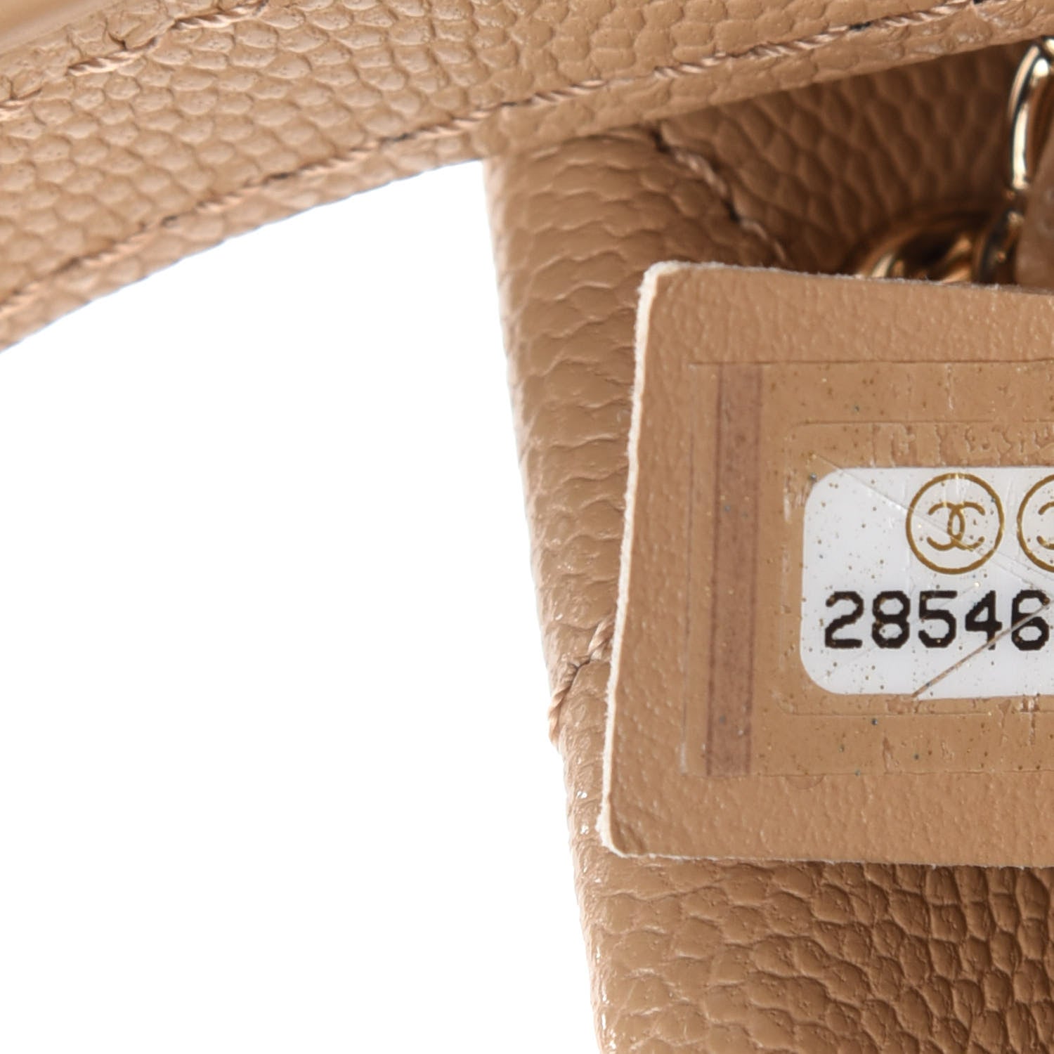 Chanel Caviar Quilted Rolled Up Bucket Drawstring Bag Beige 9 of 10