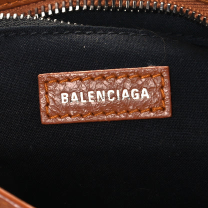 Balenciaga Agneau Classic Silver Hardware Mini City Logo Strap Camel Black 6 of 10