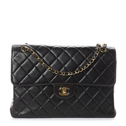 Chanel Lambskin Quilted Jumbo Double Sided Flap Black 1 of 10